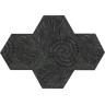 Historische Sechseck Zementfliese 3D Design - Schwarz